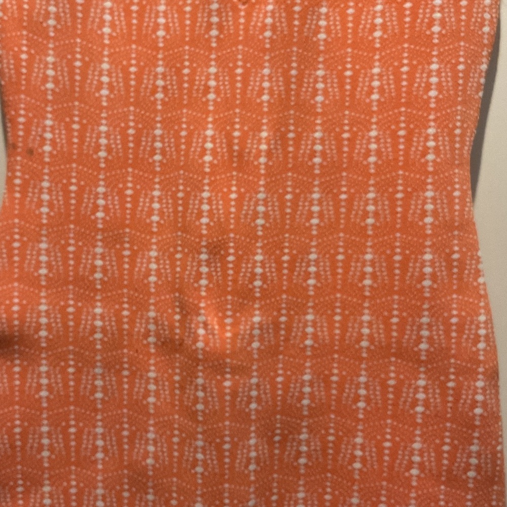 Marciano Orange Sleeveless Scalloped V-Neck Midi Dress - Picture 3 of 4